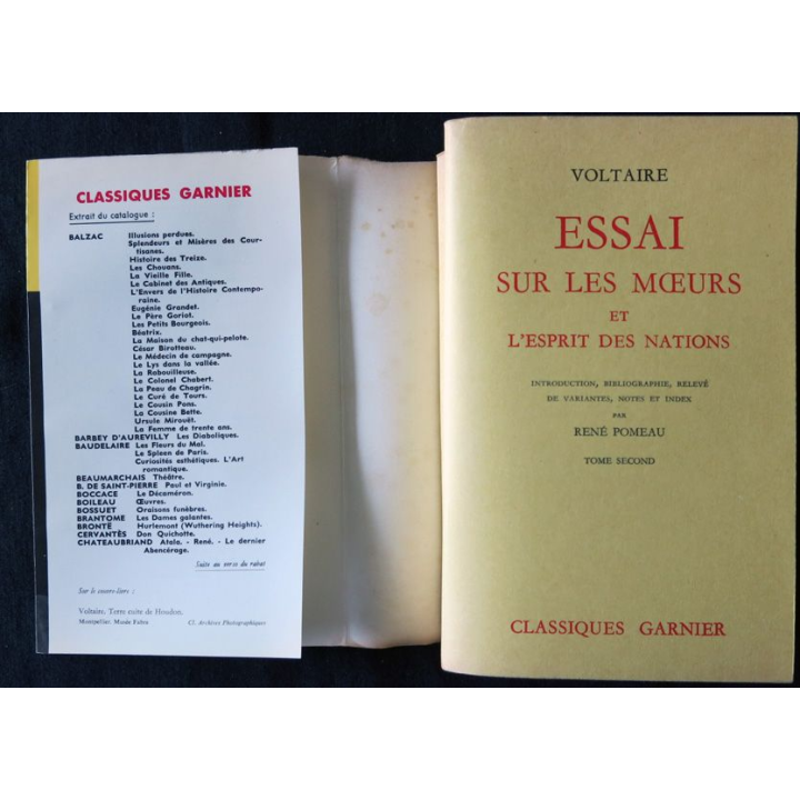 Essai sur les mœurs tome II de Voltaire aux Editions Garnier