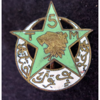 5° RTM : insigne de fourragère du 5° régiment des tirailleurs marocains Drago Béranger 25 mm