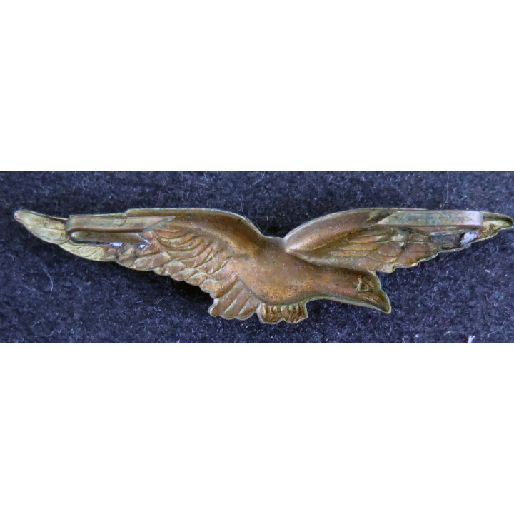 AIR : insigne de calot de l’armée de l’Air gerfaut en métal bronzé embouti avec pattes de fixation