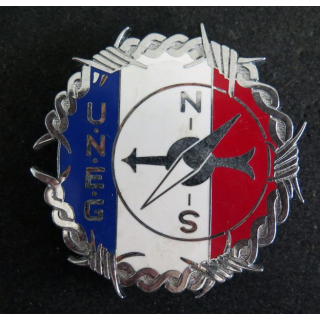 PLAQUE DE VEHICULE : plaque de véhicule de l'union nationale des évadés de guerre de diamètre 75 mm
