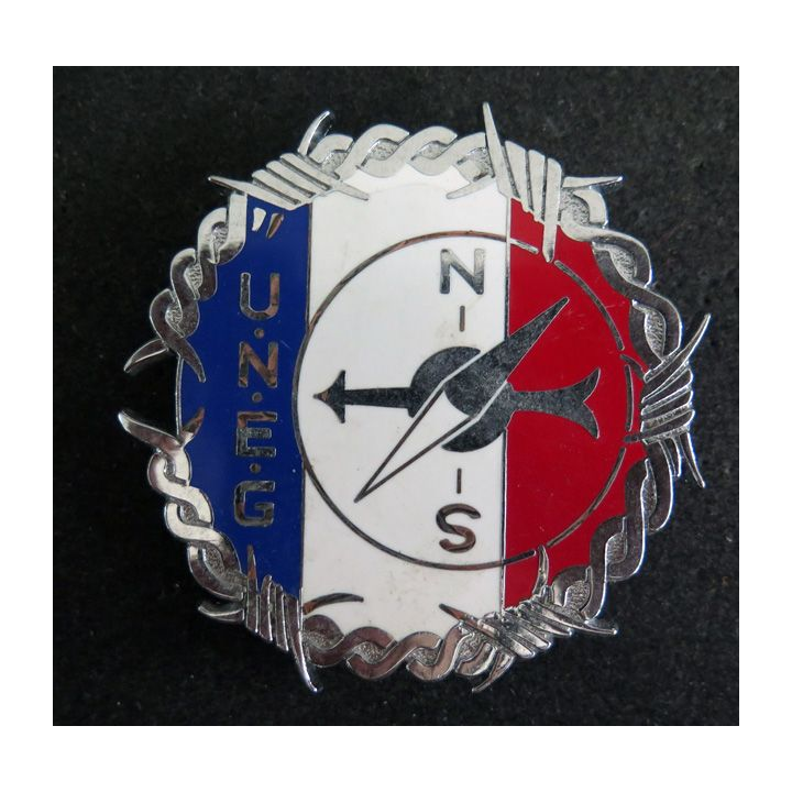 PLAQUE DE VEHICULE : plaque de véhicule de l'union nationale des évadés de guerre de diamètre 75 mm