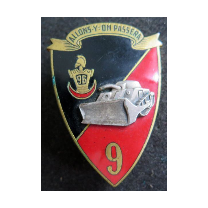 9° RG : 9° régiment du génie bandeau doré Drago G. 999 en émail