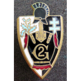 2° RG : 2° régiment du génie de fabrication Arémail en émail