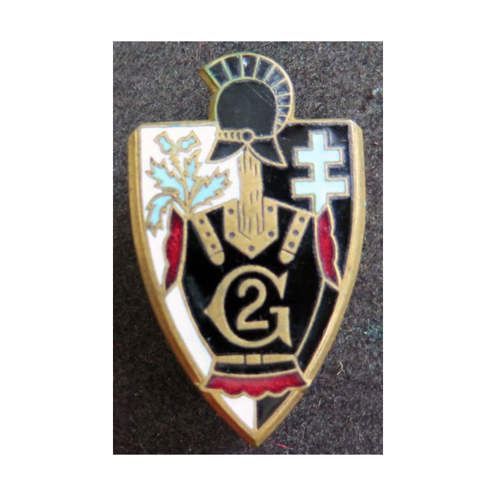 2° RG : 2° régiment du génie de fabrication Arémail en émail