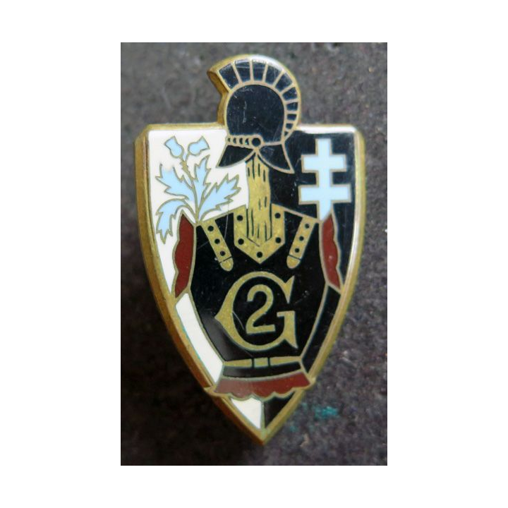 2° RG : 2° régiment du génie de fabrication Arémail en émail