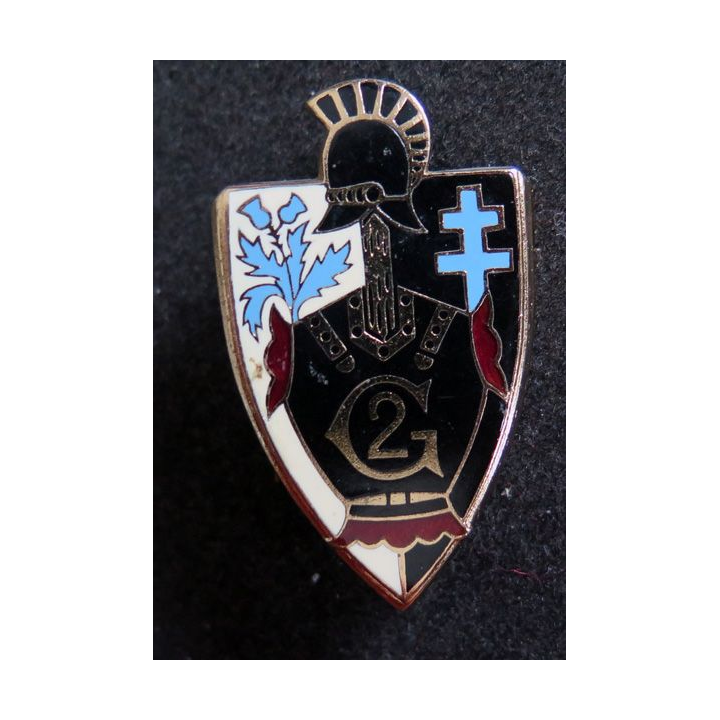 2° RG : insigne du 2° régiment du génie de fabrication Drago Paris H. 330