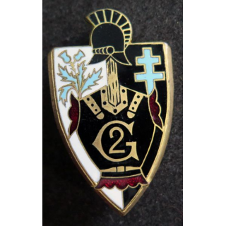 2° RG :  2° régiment du génie de fabrication Drago Paris H. 330 en émail 2 boléros