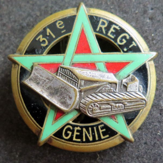31° RG : 31° régiment du génie de fabrication OFSI en émail