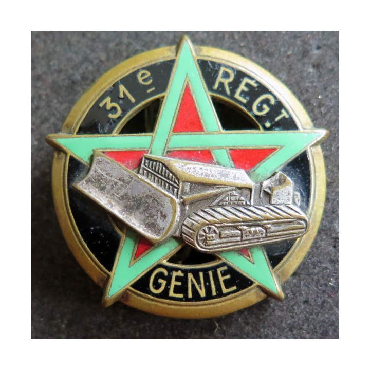 31° RG : 31° régiment du génie de fabrication OFSI en émail