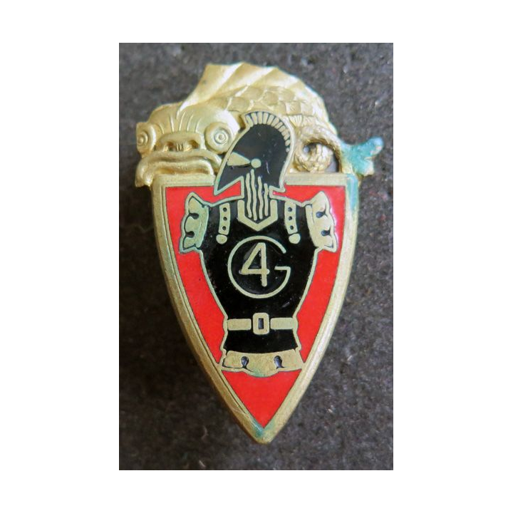 4° RG : 4° régiment du Génie de fabrication Drago Paris H. 211 dos guilloché anneaux émail