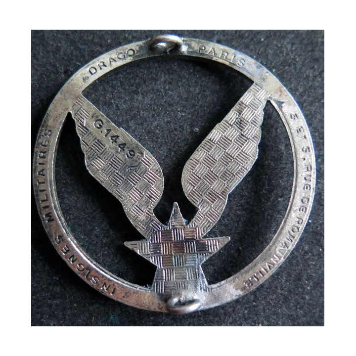 Insigne de béret de l'ALAT Aviation légère de l'Armée de terre argenté Drago Romainville G.1449