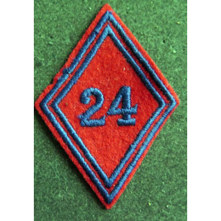 LOSANGE DE BRAS MODÈLE 45 : Ecusson troupe du 24° régiment d'artillerie
