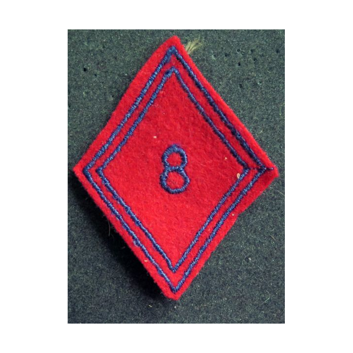 LOSANGE DE BRAS MODÈLE 45 : Ecusson troupe du 8° régiment d'artillerie