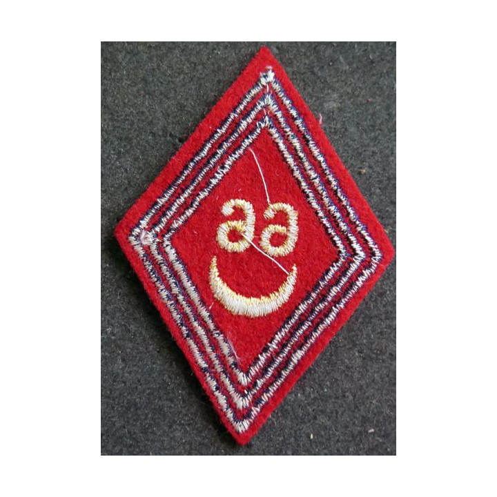 LOSANGE DE BRAS MODÈLE 45 : Ecusson troupe du 66° régiment d'artillerie cadre avec croissant
