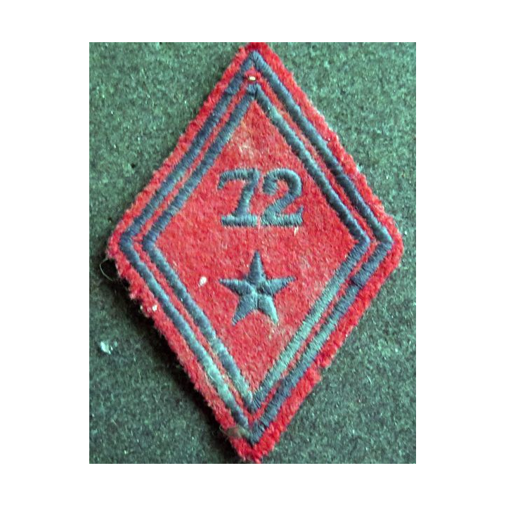 LOSANGE DE BRAS MODÈLE 45 : Ecusson troupe 72° régiment d'artillerie avec étoile