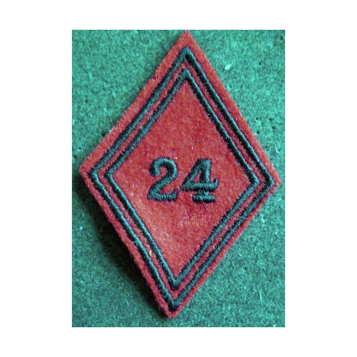 LOSANGE DE BRAS MODÈLE 45 : Ecusson troupe 24° régiment d'artillerie