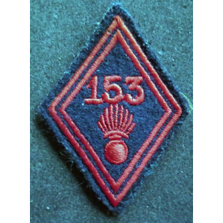 LOSANGE DE BRAS MODÈLE 45 : 153° Régiment d'infanterie troupe sur scratch