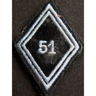 losange de bras modèle 45 : insigne tissu du 51° régiment de transmissions troupe