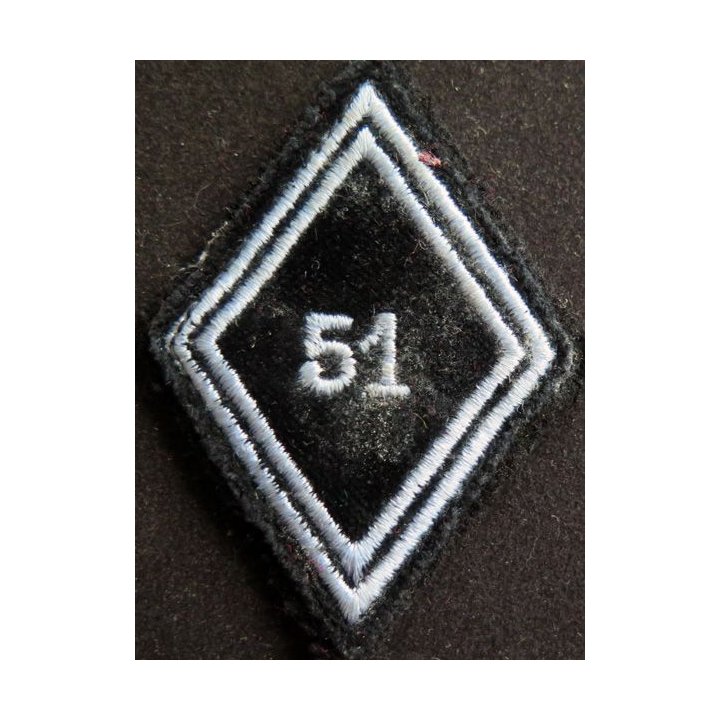 losange de bras modèle 45 : insigne tissu du 51° régiment de transmissions troupe