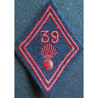 LOSANGE DE BRAS MODÈLE 45 : 39° Régiment d'infanterie troupe