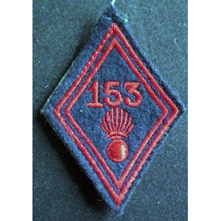 LOSANGE DE BRAS MODÈLE 45 : 153° régiment d'infanterie troupe sur scratch