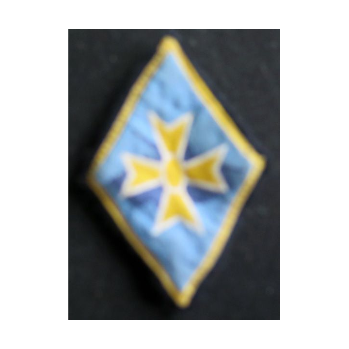 1° DB : insigne tissu de la 1° division blindée avec crochets arrière