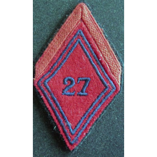 LOSANGE DE BRAS MODÈLE 45 :1° Classe du 27° régiment d'artillerie