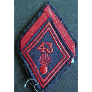 LOSANGE DE BRAS MODÈLE 45 : 1° Classe du 43° régiment d'infanterie