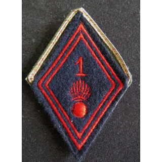 LOSANGE DE BRAS MODÈLE 45 : soldat engagé du 1° régiment d'infanterie sur velcro