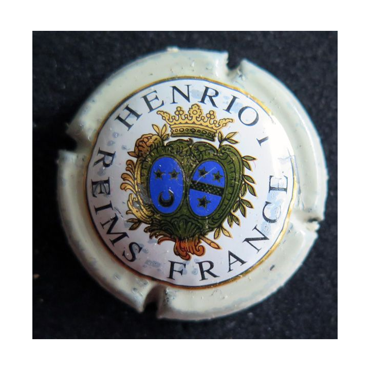  Muselet de bouteille de champagne HENRIOT n° 37 Gris or et bleu