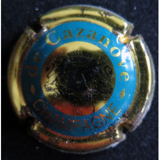 Capsule Muselet de bouteille de champagne De CAZANOVE n° 14a  Cercle Or foncé C fermé