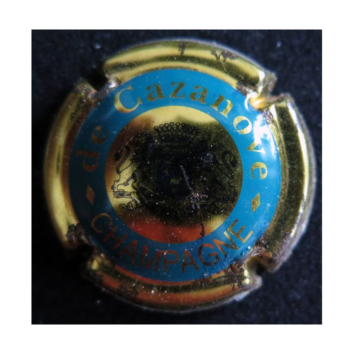 Capsule Muselet de bouteille de champagne De CAZANOVE n° 14a  Cercle Or foncé C fermé