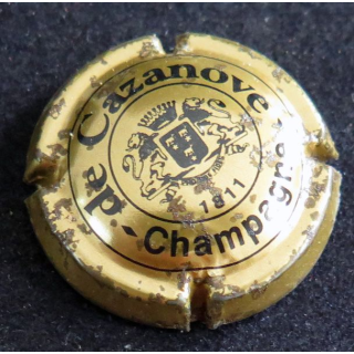 Capsule Muselet de bouteille de champagne De CAZANOVE n° 14a  Cercle Or foncé C fermé