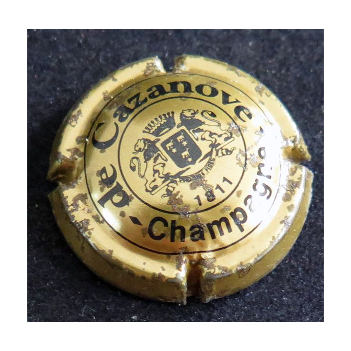 Capsule Muselet de bouteille de champagne De CAZANOVE n° 14a  Cercle Or foncé C fermé
