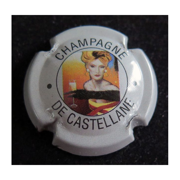 Capsule Muselet de bouteille de champagne De CASTELLANE n° 46 1° série fond blanc