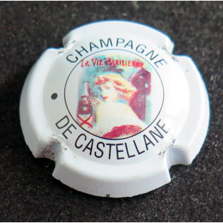 Capsule Muselet de bouteille de champagne De CASTELLANE n° 40 1° série fond bleu pâle
