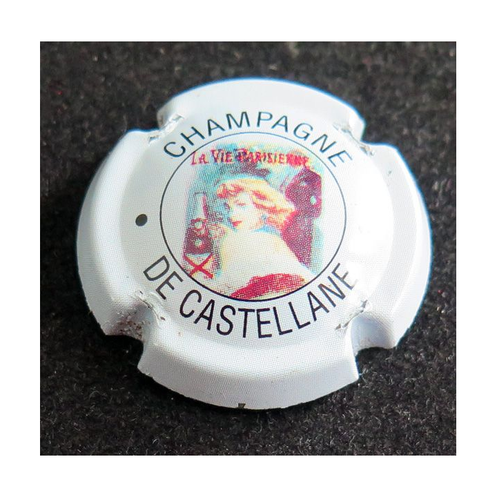 Capsule Muselet de bouteille de champagne De CASTELLANE n° 40 1° série fond bleu pâle