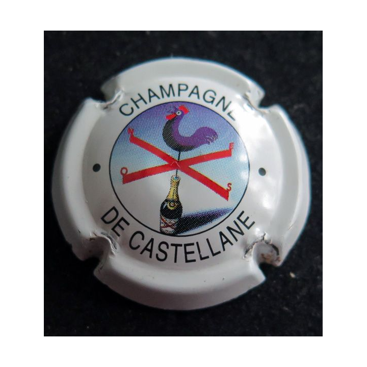 Capsule Muselet de bouteille de champagne De CASTELLANE n° 60 3° série fond blanc