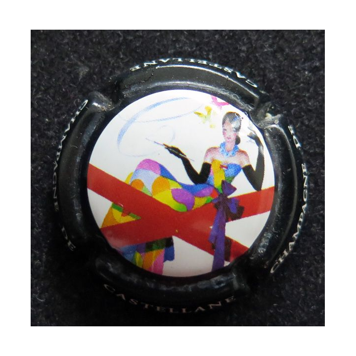 Capsule Muselet de bouteille de champagne De CASTELLANE n° 85 5°série fond noir