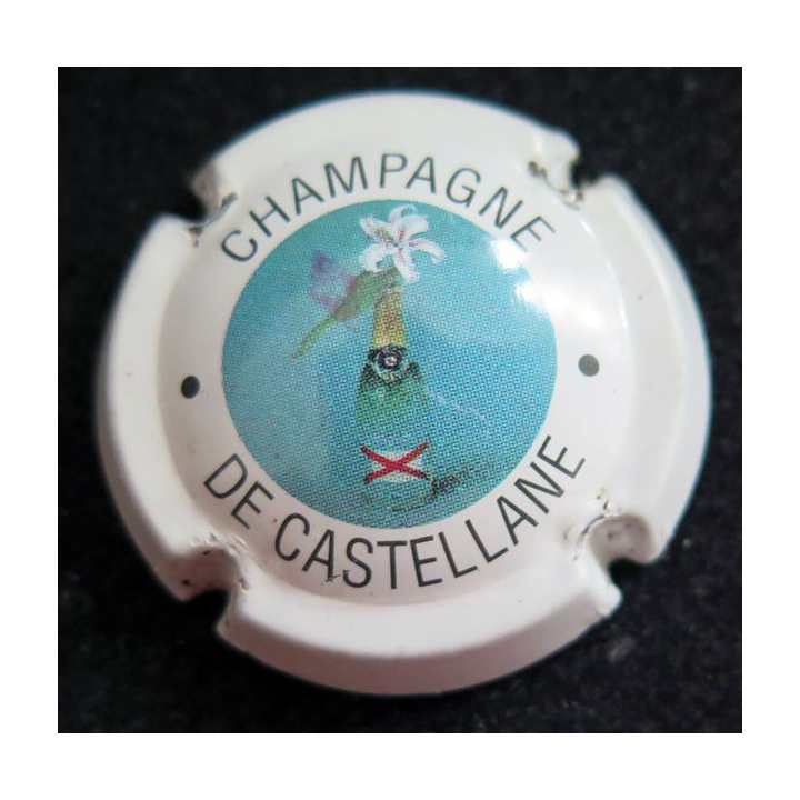 Capsule Muselet de bouteille de champagne De CASTELLANE n° 56 2° série fond blanc
