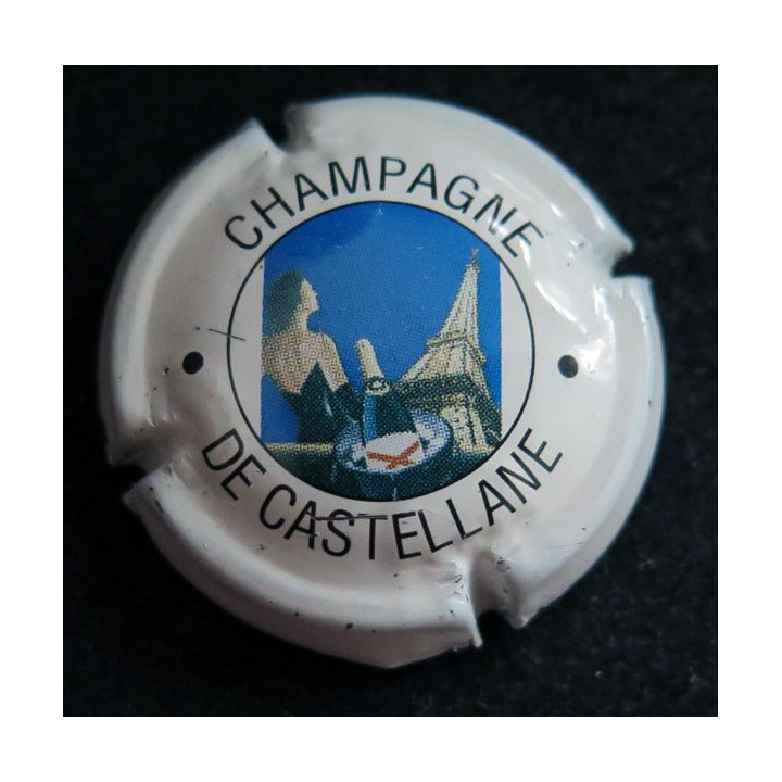 Capsule Muselet de bouteille de champagne De CASTELLANE n° 55 2° série fond blanc