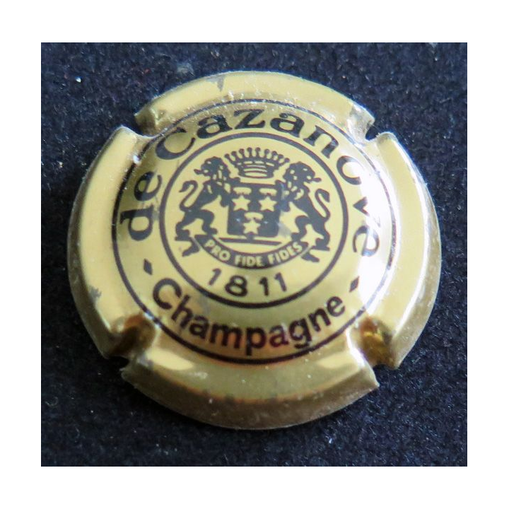 Capsule Muselet de bouteille de champagne De CAZANOVE n° 4a Or bronze grand écusson