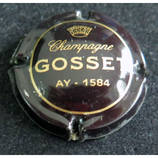 Capsule Muselet de bouteille de champagne GOSSET n° 22 Noir écriture Or