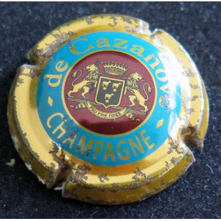 Capsule Muselet de bouteille de champagne De CAZANOVE n° 12 cercle intérieur marron C ouvert