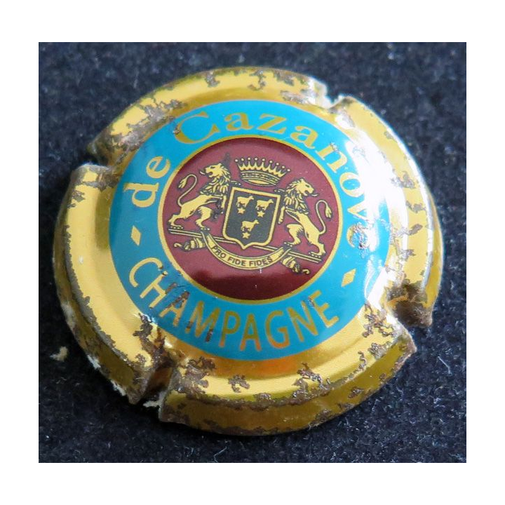 Capsule Muselet de bouteille de champagne De CAZANOVE n° 12 cercle intérieur marron C ouvert
