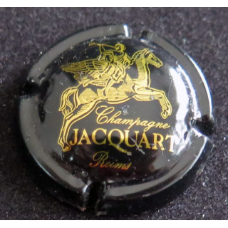 Capsule Muselet de bouteille de champagne JACQUART n° 5a Noir et or foncé (Reims à gauche)
