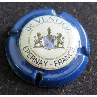 Capsule Muselet de bouteille de champagne DE VENOGE n° 11 Bleu centre blanc
