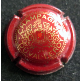 Capsule Muselet de bouteille de champagne DUVAL-LEROY n° 6 Rouge foncé, or et rouge