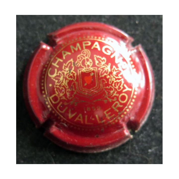 Capsule Muselet de bouteille de champagne DUVAL-LEROY n° 6 Rouge foncé, or et rouge