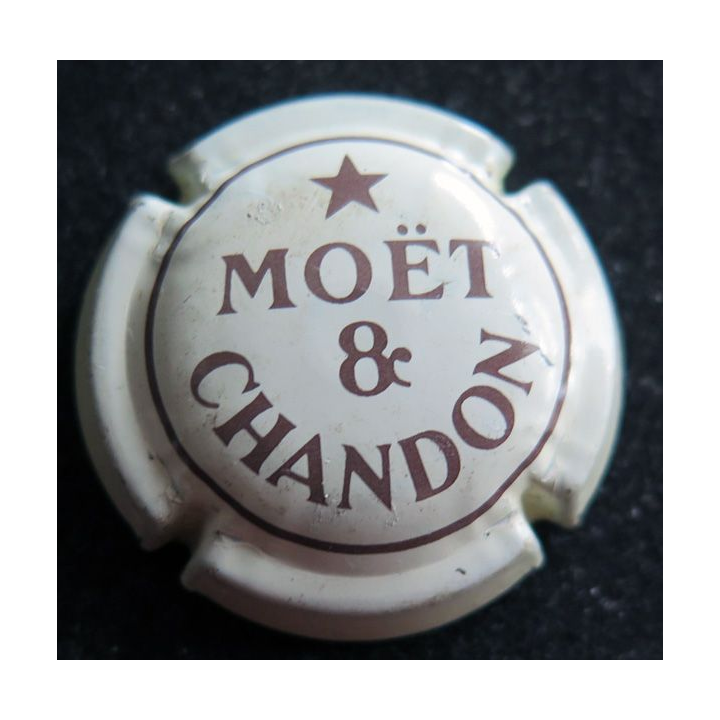 Capsule Muselet de bouteille de champagne MOET ET CHANDON n° 159 crème et marron